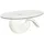 vidaXL Couchtisch Oval Weiß Glas 115 x 64 x 44,7 cm