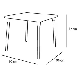 Resol FLASH Quadratischer Tisch Indoor, Outdoor 90x90 Schokolade