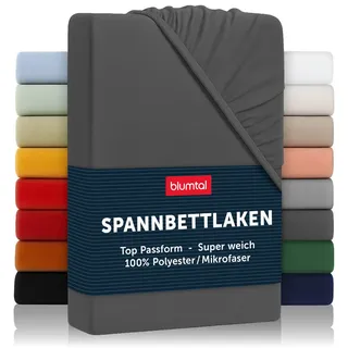 Blumtal Spannbettlaken Mikrofaser 180 x 200 cm Anthrazit