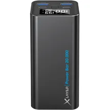Xlayer Powerstation (20000 mAh, 65 W, 74 Wh), Powerbank, Schwarz