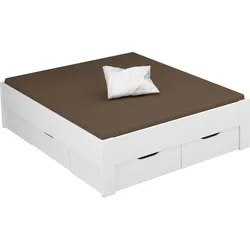 Stauraumbett RAUCH "Aditio", weiß, B:166cm H:50cm L:208cm, Betten, ohne Kopfteil, inklusive Schubkästen