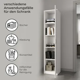 home collective Bücherregal 50 x 35 x 180 cm Weiß