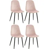 CLP 4er Set Stühle Giverny pink/Samt
