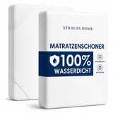 Strauss Home Matratzenschoner 180x200 cm Wasserdicht – Baumwolle mit Eckgummis, Atmungsaktiv, Waschbar, Nässeschutz, Milbenschutz & Allergikerfreundlich