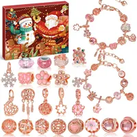 Edmirfun Adventskalender 2024 Mädchen,Adventskalender Schmuck Mädchen,Weihnachtskalender Schmuck,Charm Armband Kit,Weihnachtskalender Kinder,Weihnachten Geschenke Mädchen 5 6 7 8 9 10 11 12 Jahre