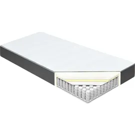 vidaXL Boxspringbett Dunkelgrau Stoff 180x200 cm