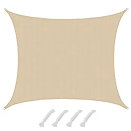AMANKA UV Sonnensegel Wasserdurchlässig 6x5 Rechteckig - Sonnenschutz Garten Terrasse
