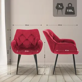 CLP Stuhl Tanna Samt rot