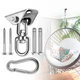 Hängematten-Hängeset, Hängesessel-Hardware, 360° drehbar, 544 kg Kapazität, Hängematten-Haken, strapazierfähig, Hängemattenstuhl-Hängeset und Schaukel, Deckenhaken, Schnappverschluss für Hängematte,