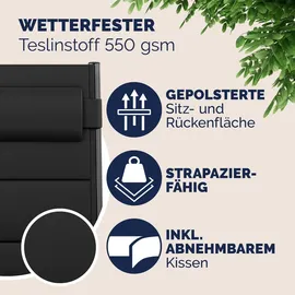 CASARIA Gartenstuhl Bern Premium 69 x 110 x 112,5 cm grau 2 St.