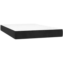 vidaXL Boxspringbett mit Matratze & LED Schwarz 120x200 cm Samt