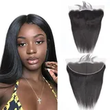 13x6 Lace Frontal Closure Ear To Ear Straight Unprocessed Brasilianisch Virgin Human Hair Lace Front Closures With Baby Hair Free Part Natural Black Color 20 Zoll