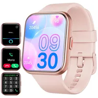 Smartwatch Damen mit Telefonfunktion, 1.8'' Alexa eingebaute Fitnessuhr Pink