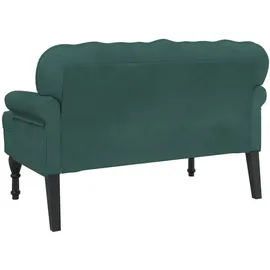 vidaXL Sitzbank mit Rückenlehne Dunkelgrün 119,5x64,5x75 cm Samt