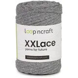 Loopncraft Makramee Garn Grau, 4mm - 65m - 250g, Kettengarn, XXLace Garn, Recycling Garn