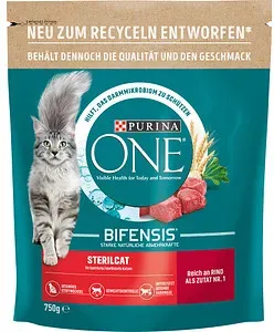 PURINA ONE® Katzen-Trockenfutter Sterilcat Rind und Weizen 750,0 g