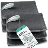 ELEXACLEAN Spülschwamm Topfreiniger Schwämme (6er Set, 10x8 cm, Dunkel-Grau) waschbar zum wiederverwenden, mit Mikrofaser