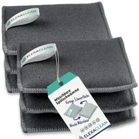 ELEXACLEAN Spülschwamm Topfreiniger Schwämme (6er Set, 10x8 cm, Dunkel-Grau) waschbar zum wiederverwenden, mit Mikrofaser