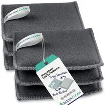 ELEXACLEAN Spülschwamm Topfreiniger Schwämme (6er Set, 10x8 cm, Dunkel-Grau) waschbar zum wiederverwenden, mit Mikrofaser