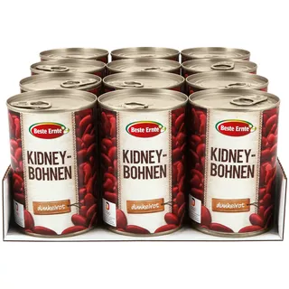 Beste Ernte Kidneybohnen 255 g Abtropfgewicht, 12er Pack
