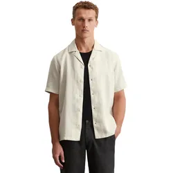 Leinenhemd MARC O'POLO, Herren, Gr. XL, N-Gr, grau (gray silk), Web, Obermaterial: 100% Leinen, casual, regular fit hüftbedeckend, Kurzarm, Hemden, leicht und luftiger Stoff ist ideal für sommerliche Temperaturen