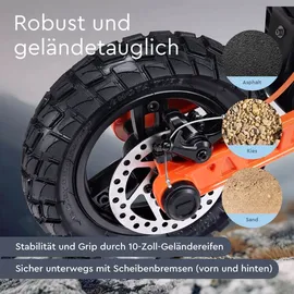 Vorago Joyor S8E Elektroroller 45 km/h 800W Sitz faltbar offroad Federung NFC E-Scooter E-Mofa Moped - Schwarz