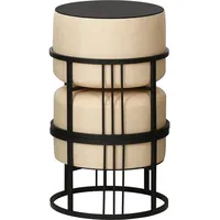 [en.casa] Hocker Tas 38 x 38 x 38 cm Beige