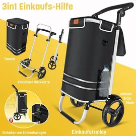 Kesser Einkaufstrolley klappbar schwarz 56L