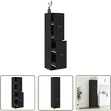 The Living Store - Vidaxl Apothekerschrank Schwarz 40x41x174,5 Cm Holzwerkstoff