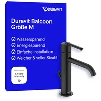 Duravit Balcoon Waschtischarmatur, BA1023001046 M FreshStart und MinusFlow, mit