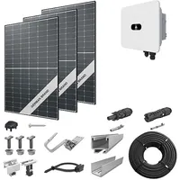PV-Komplettanlage 15 kWp mit Huawei Wechselrichter 15 kW, 36 Solarmodulen Glas-Glas black frame & Montagesystem Aufdach (* 0% MwSt. gem. §12 Abs. 3 UstG)