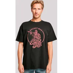 T-Shirt F4NT4STIC "Elton John Rocketman", Herren, Gr. 5XL, schwarz, Obermaterial: 100% Baumwolle, casual, oversize, Rundhals, Kurzarm ohne Bündchen, Shirts, Premium Qualität