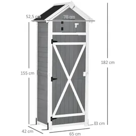 Outsunny Gartenschrank Holz mit Tür Geräteschuppen Gerätehaus faltbarer Tisch