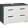 INOSIGN Waschbeckenunterschrank INOSIGN "Skara", grau (anthrazit, weiß), B:80cm H:55cm T:35cm, Spanplatte, Schränke, Waschbeckenunterschrank, mit Klappe und Schubkasten, schwarze Griffe, Breite 80 cm, Höhe 55 cm