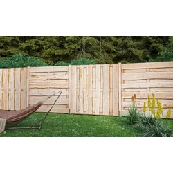 Sichtschutz Rustikal Herne 180 x 150 cm – Sichtschutzzaun aus europäischer Lärche, naturbelassen – rustikaler Holzzaun – Sichtschutz für Garten