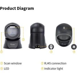 Equip 2D-Omni-Direkt. Desktop Barcodescanner USB schwarz