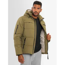 Winterjacke ALESSANDRO SALVARINI "ASDiego", Herren, Gr. XXL, grün (olive), Obermaterial: 55% Baumwolle, 45% Polyamid; Innenmaterial: 100% Polyester, Jacken, mit extra hohem Kragen und vielen Taschen
