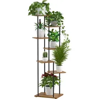 Altorico 7 Tier Pflanzenregal Hölzern Metall Blumenregal, 130cm Mehrstöckig