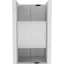 Mexen Apia ausziehbare Duschtür 100 cm, Gestreift, Chrom - 845-100-000-01-20