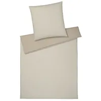 ELEGANTE Wendebettwäsche Tender Flanell sand Größe 135x200 cm 80x80