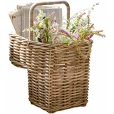 Loberon Korb Merveillette, Naturbelassen, Anpassung an Treppenstufen, Praktischer Tragegriff, Aufbewahrung, Wohn-Accessoire, Rattan, braun