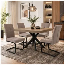 Hti-Living Esszimmerstuhl Kinsey 4er-Set Braun