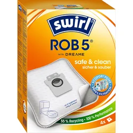 Swirl ROB 5 EcoPor Staubsaugerbeutel für diverse Saugroboter-Modelle der Firma Dreame, 4 Beutel