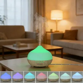 ideoon home Stilvoller Aroma Diffusor Luftbefeuchter 0,3 l Beige/Braun