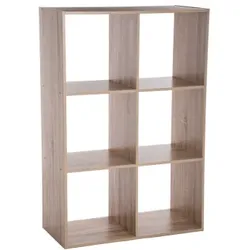 6-Fach Holzregal Mix Natur