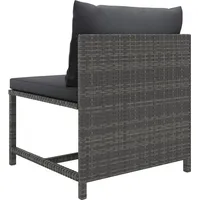 vidaXL 12-tlg Garten-Lounge-Set mit Kissen Poly Rattan Grau Modell 3