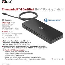 Club 3D Thunderbolt 4 Zertifizierte 11-in-1-Docking-Station