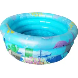VEDES Großhandel GmbH - Baby Planschbecken Ocean - 70 cm, 55 Liter, mit aufblasbarem Boden