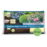 Stauden- & Rosenmulch Naturfaser 60 Liter - Torffreier Premium Mulch für Garten, Hochbeet & Balkon Feuchtigkeitsspeichernd & Schutz vor Austrocknung, die nachhaltige Alternative zu Rindenmulch