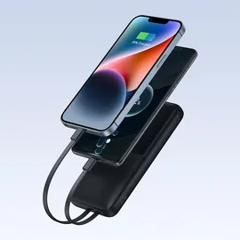 Baseus Powerbank 10000mAh 22.5W Mit Display, Usb-c-kabel, Iphone Lightning-anschluss – Schwarz